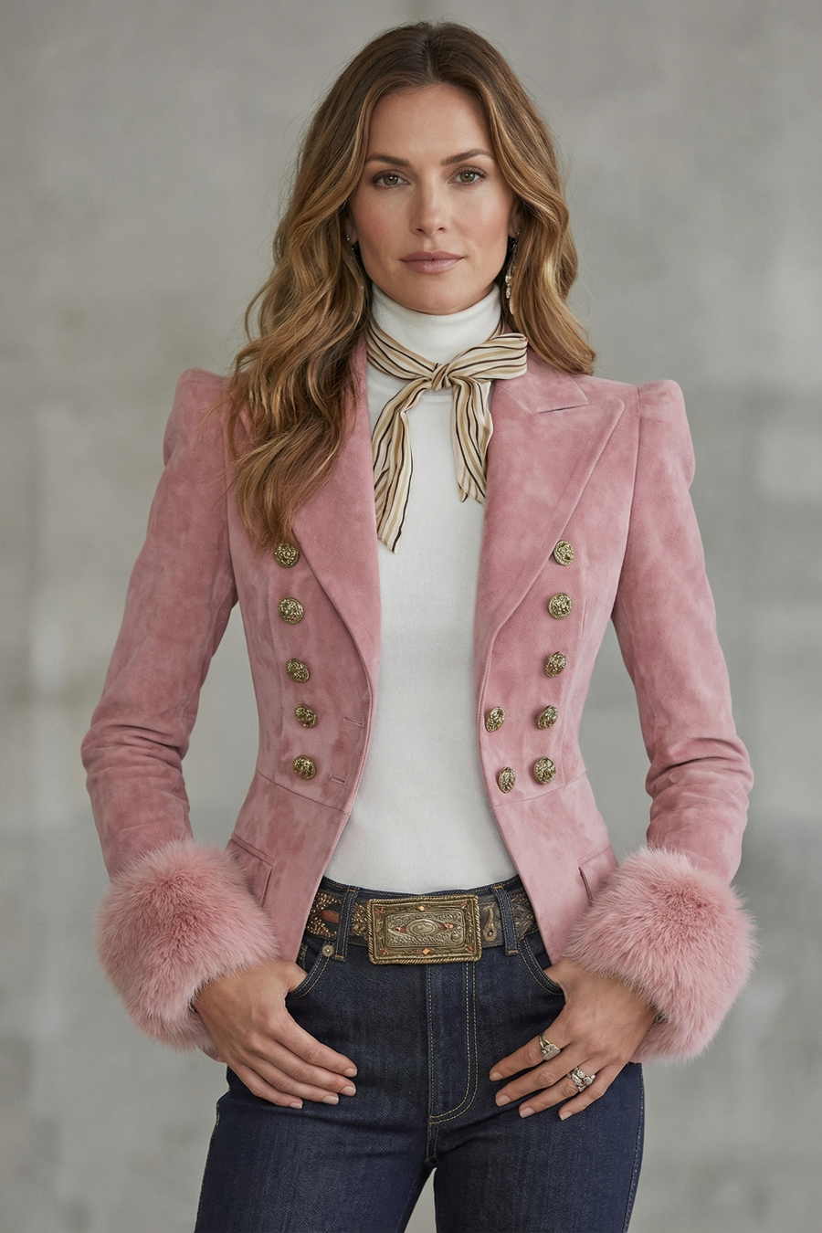Élouren | Women's Tailored Slim Fit Elegance Suede Blazer