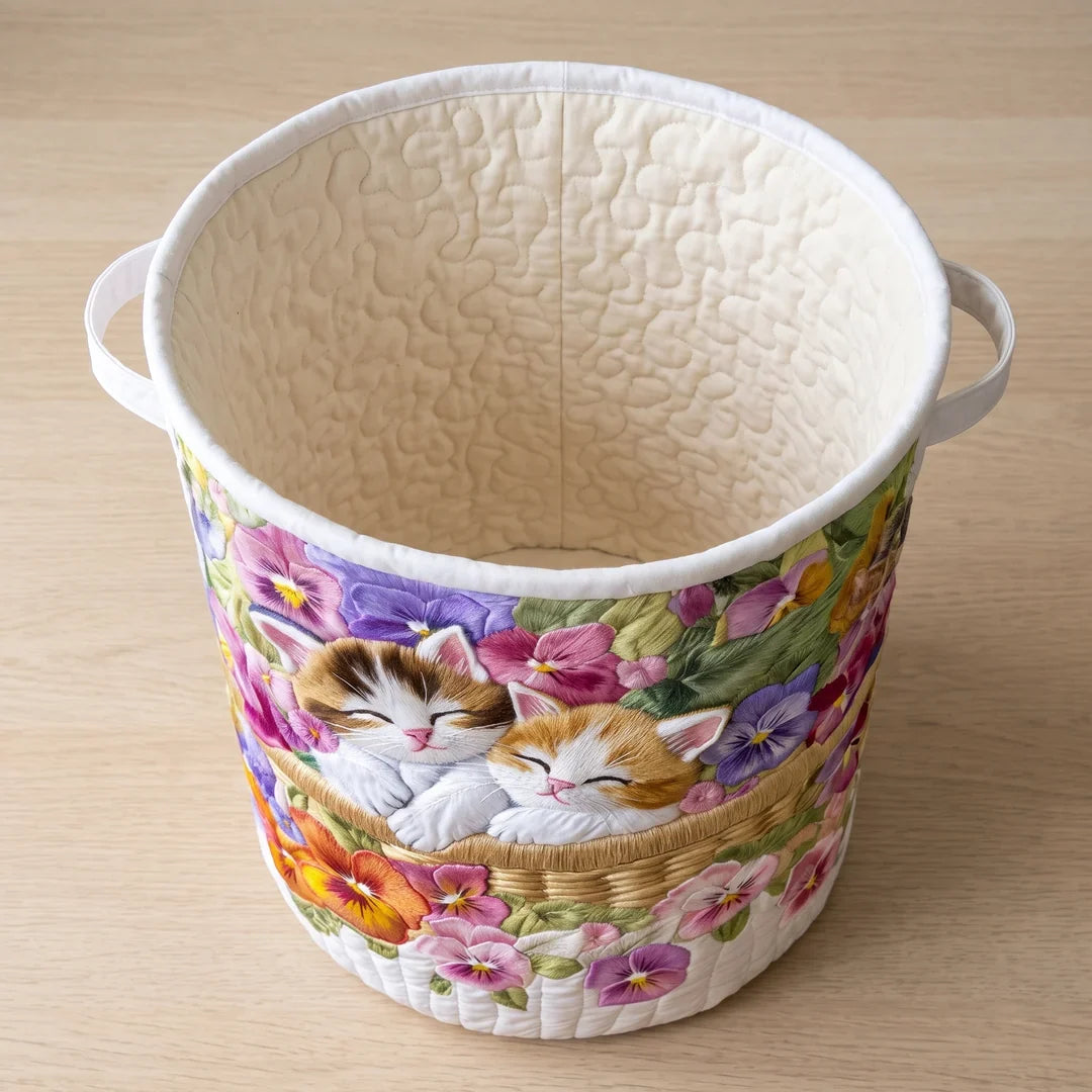 The Cat Lover's Basket – Handmade Quilted Laundry Basket