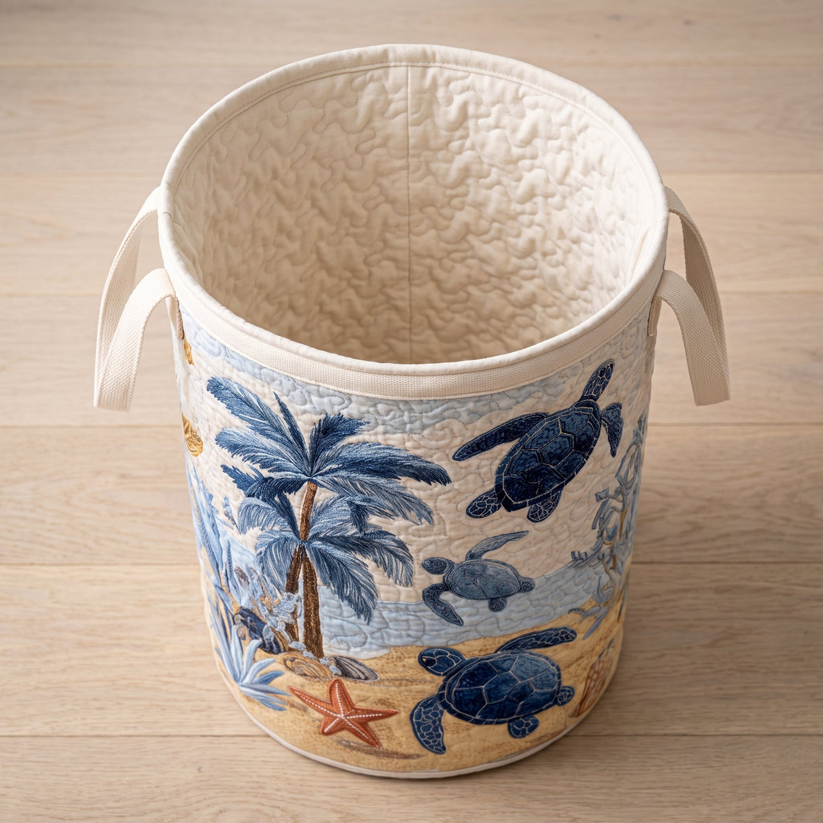 Sea Turtle Quilted Laundry Basket