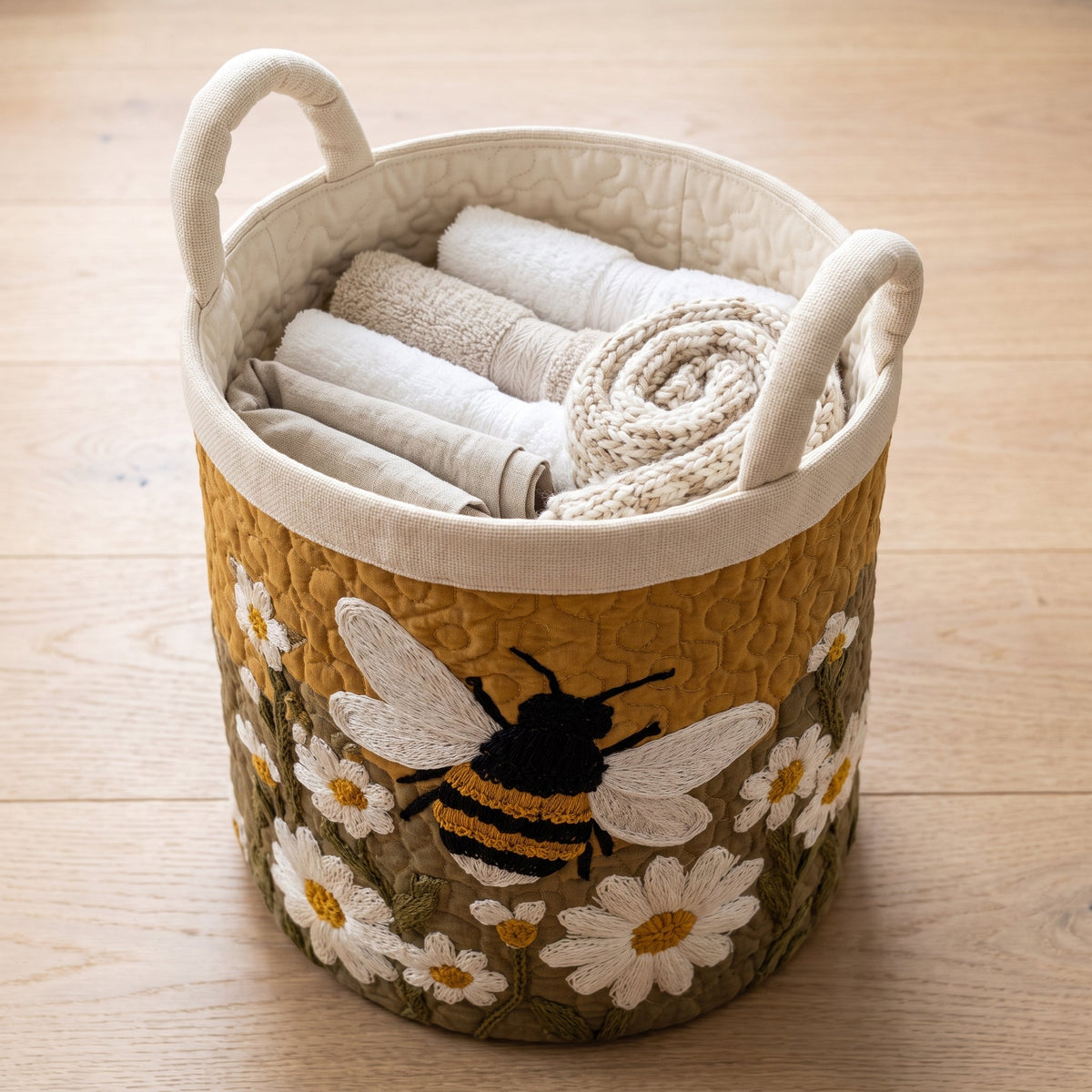 Daisy & Bee Quilted Basket
