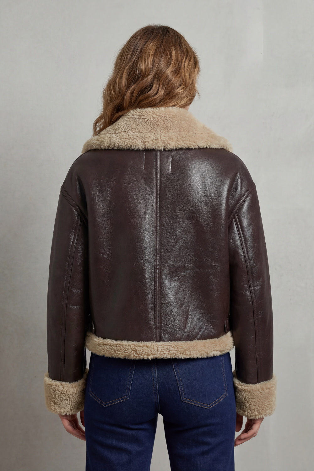 Albinette | Women's Double-sided Fleece Cropped Aviator Jacket