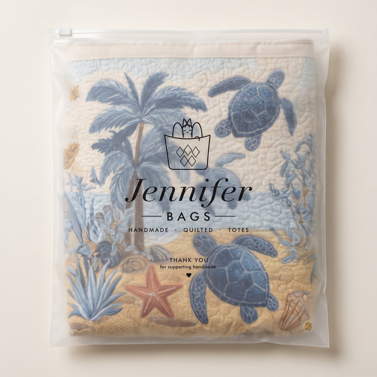 Sea Turtle Quilted Laundry Basket