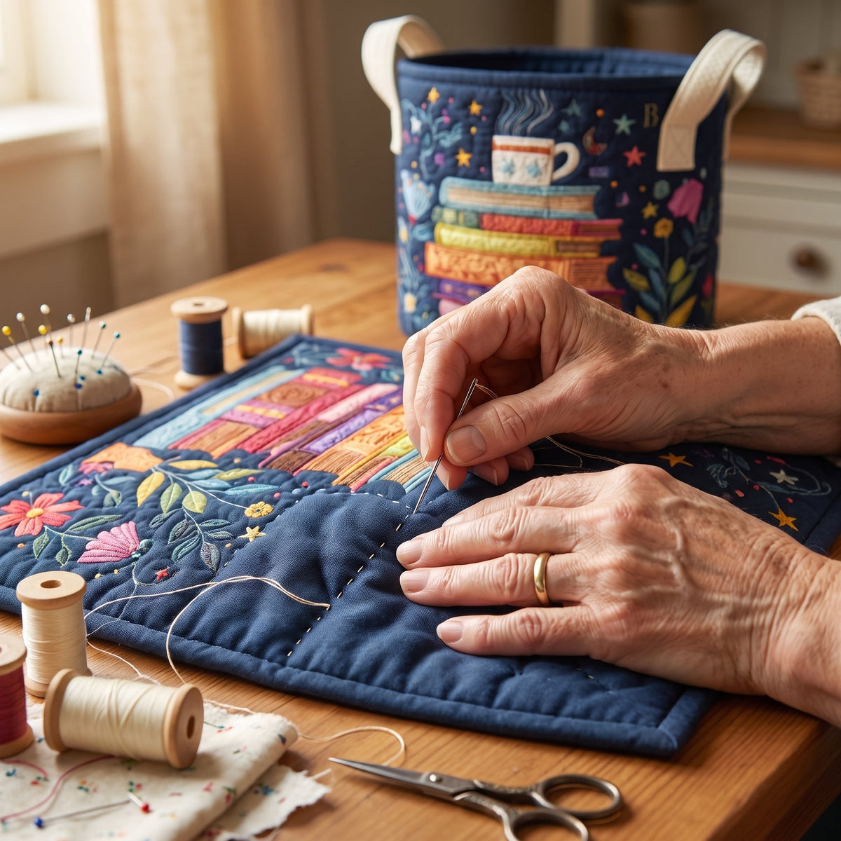 Dreamy Pages Quilted Basket