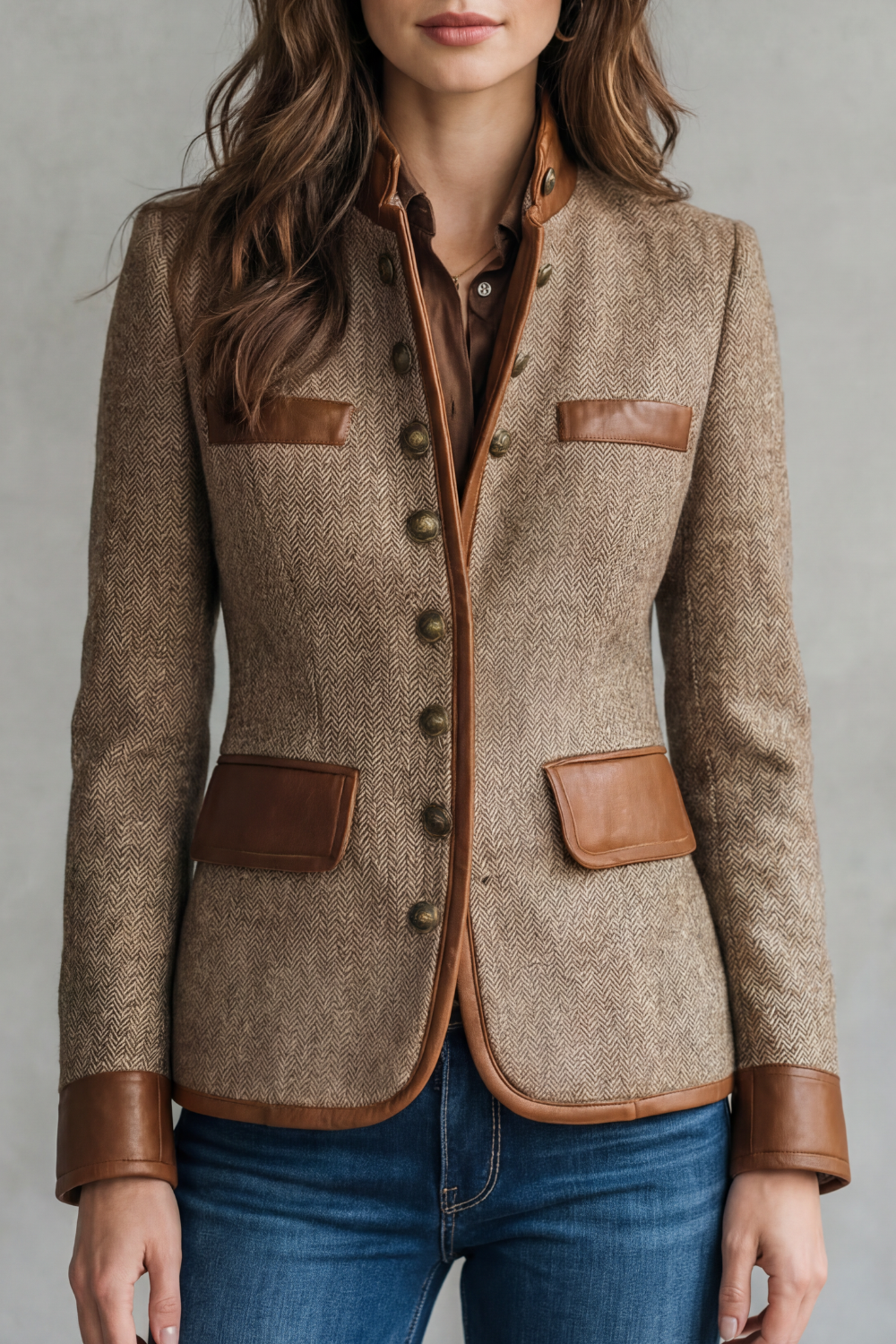 Brienne | Women's Vintage Trim Detail Tweed Jacket