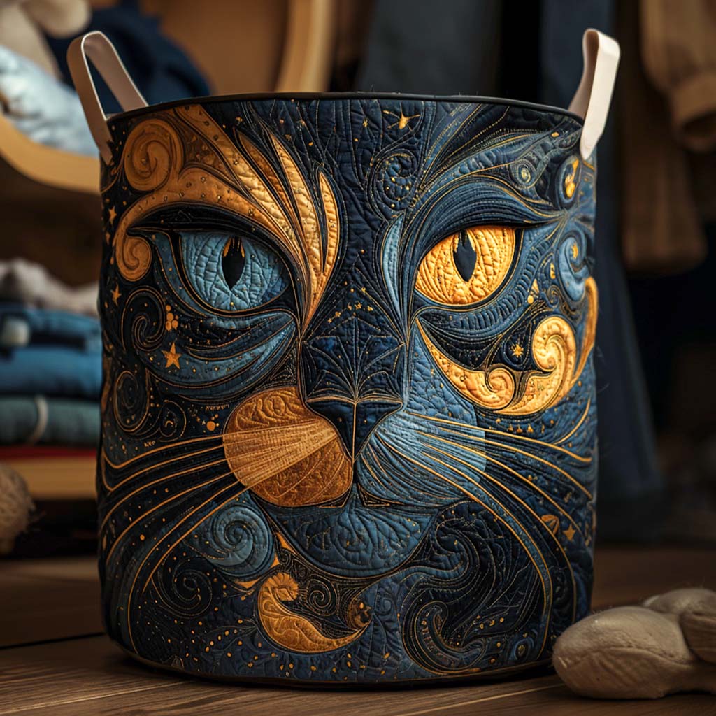 The Cat Lover's Basket – Handmade Quilted Laundry Basket