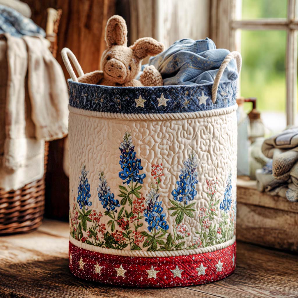 Blue Lupin Quilted Basket