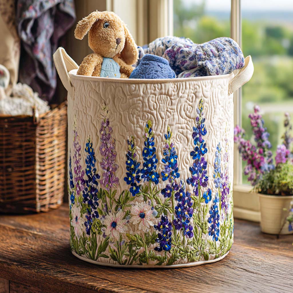 Blue Lupin Quilted Basket