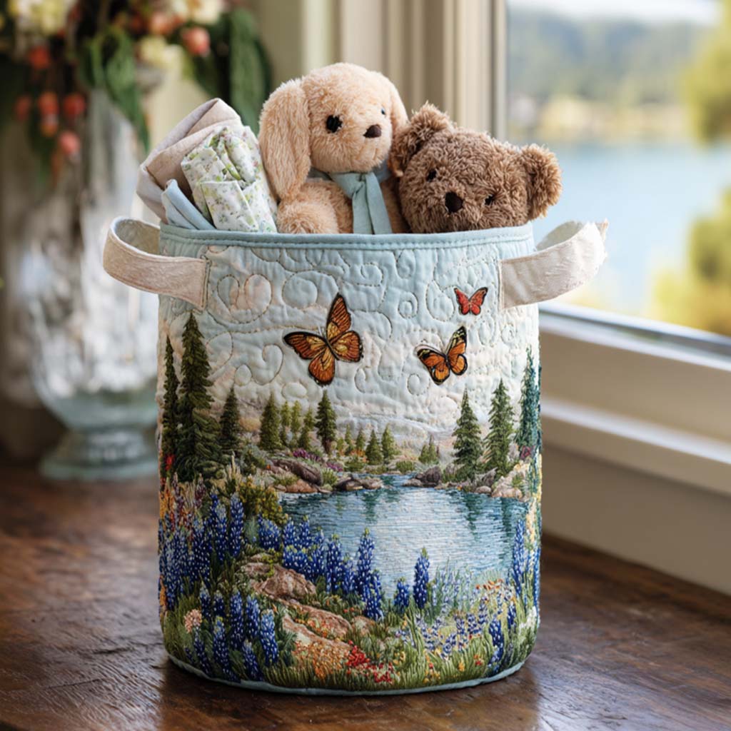 Blue Lupin Quilted Basket