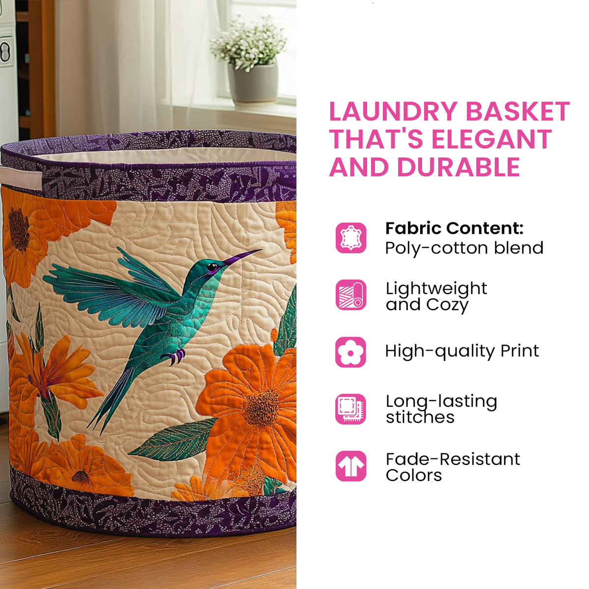 Blue Lupin Quilted Basket