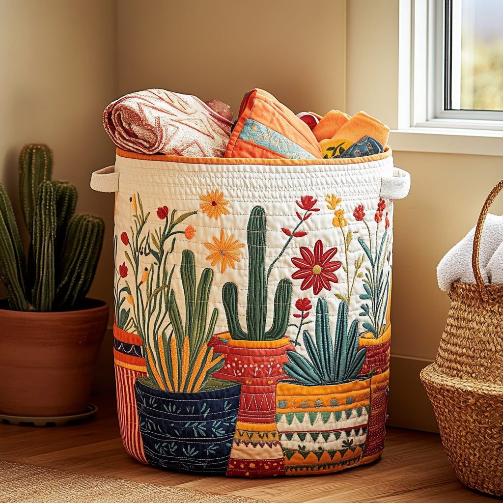 Cactus Sunset Quilted Basket