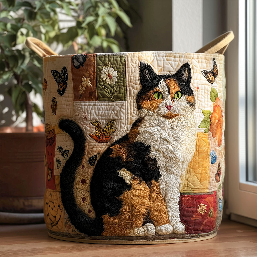 Cat Dreams Quilted Basket
