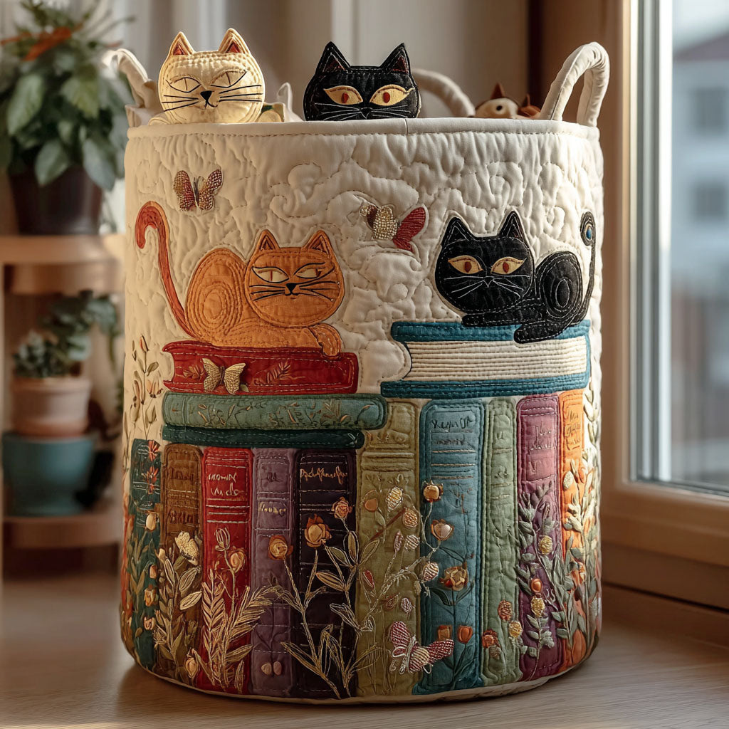 Cat Quilted Basket