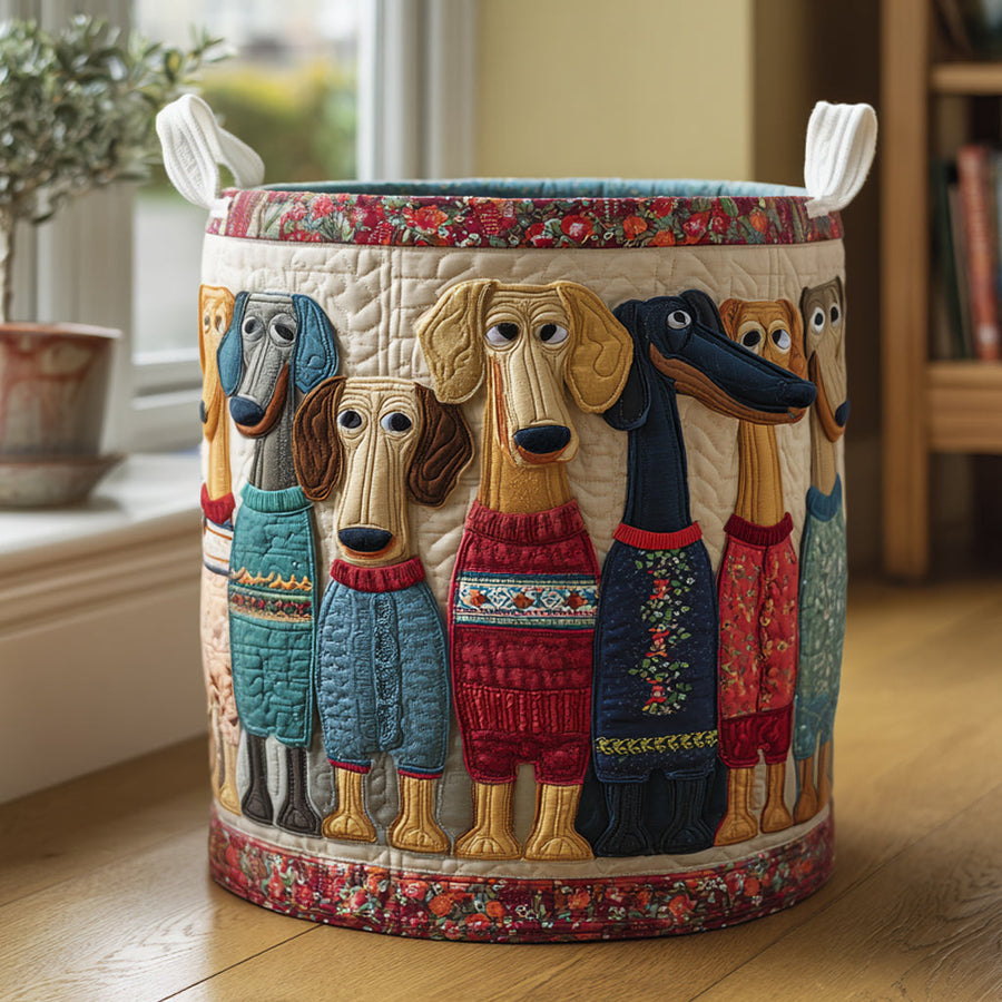 Cheerful Whiskers Quilted Basket