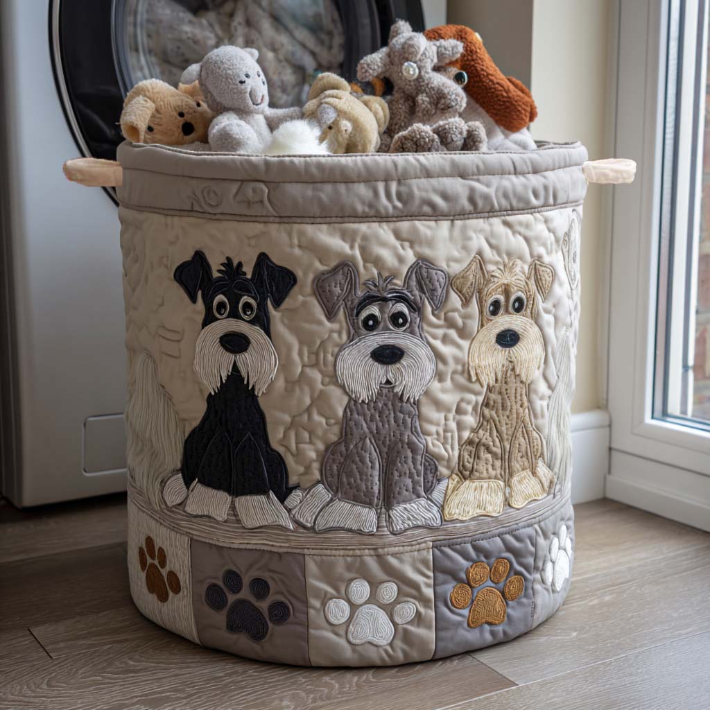 Schnauzer Sketch Laundry Basket