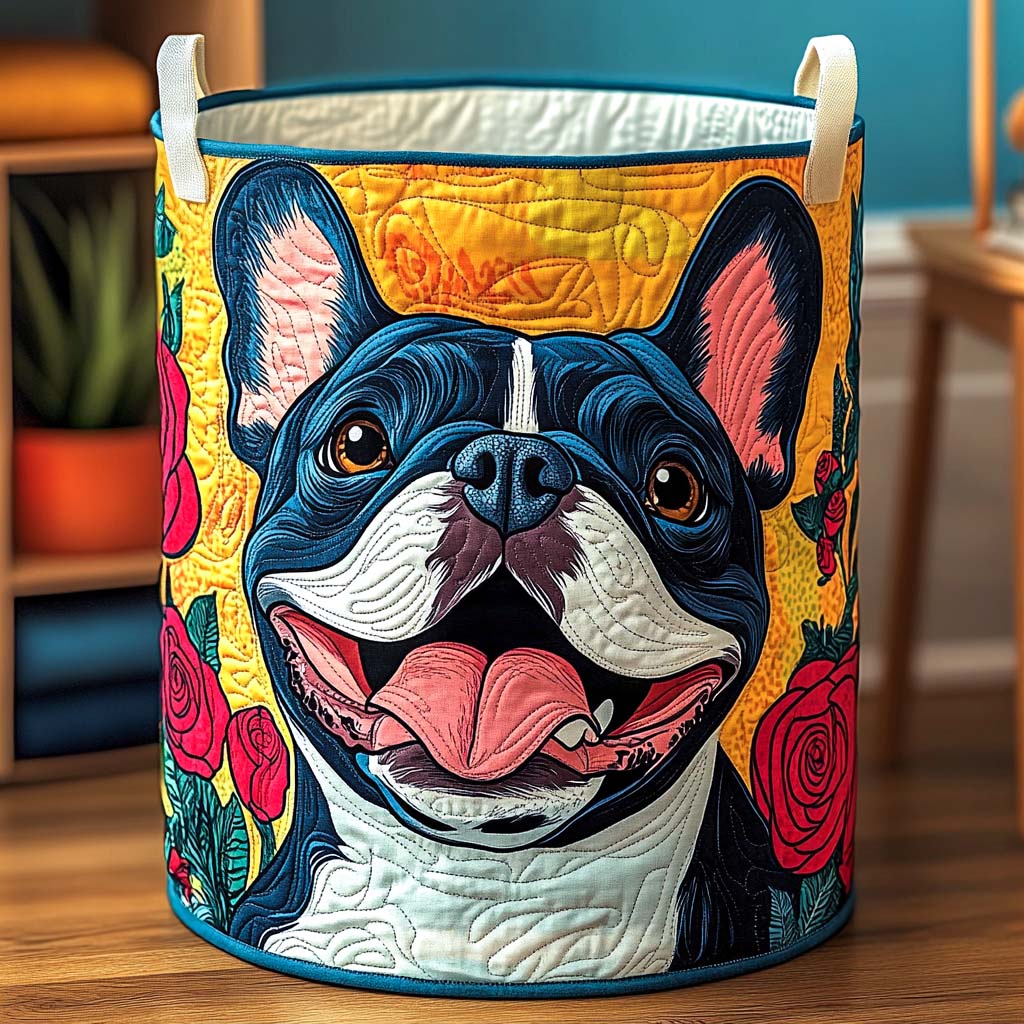 Smiling French Bulldog Laundry Basket
