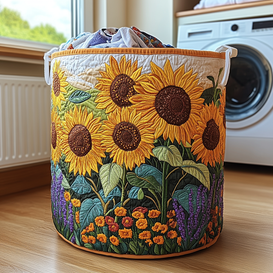 Sunflowers Quilted Basket