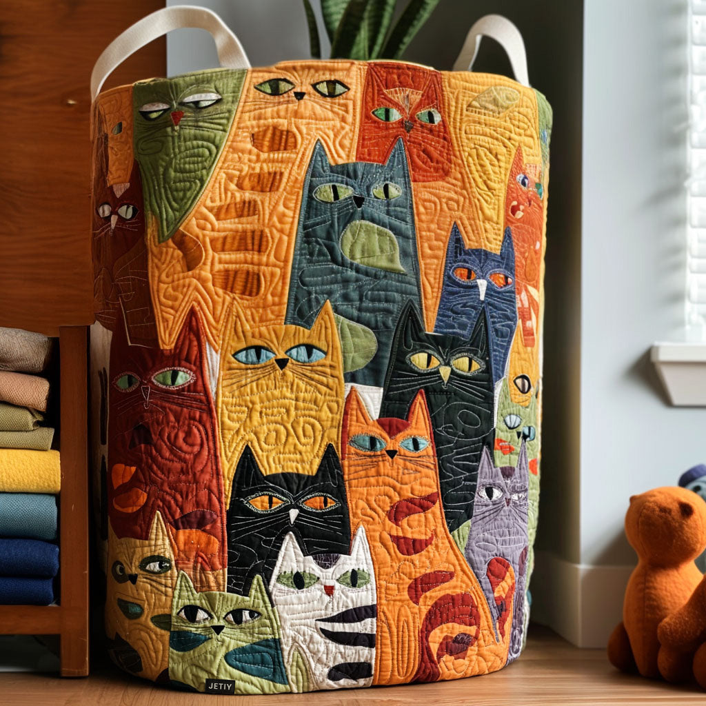 The Purring Band Quilted Basket
