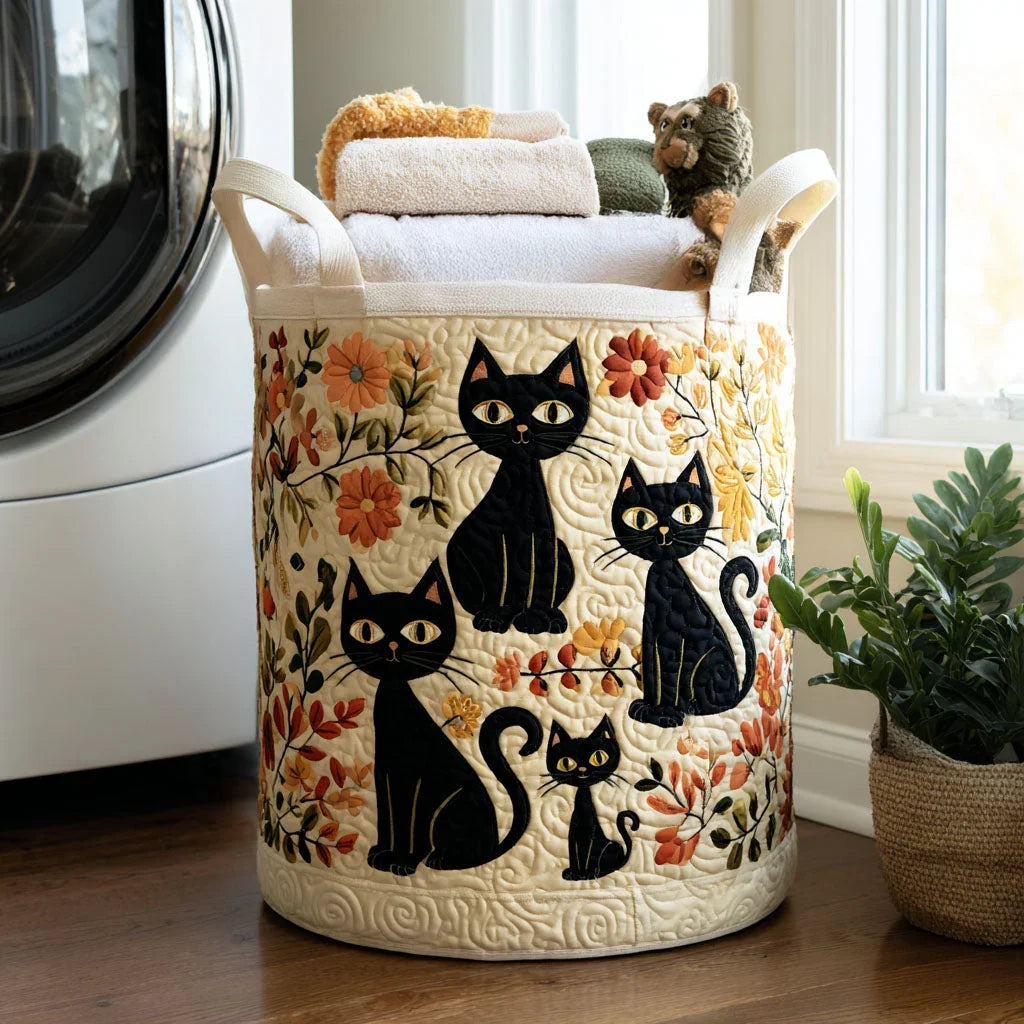 The Cat Lover's Basket – Handmade Quilted Laundry Basket
