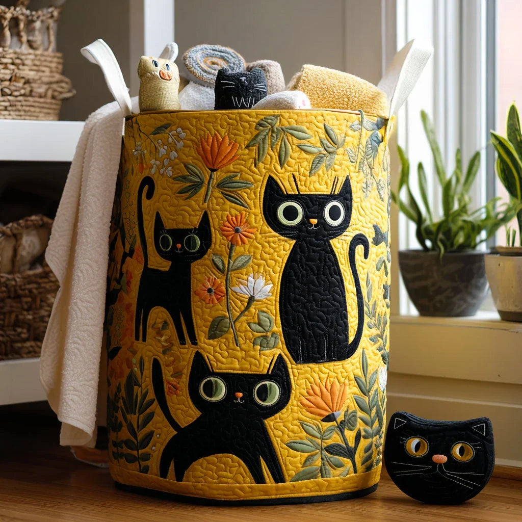The Cat Lover's Basket – Handmade Quilted Laundry Basket
