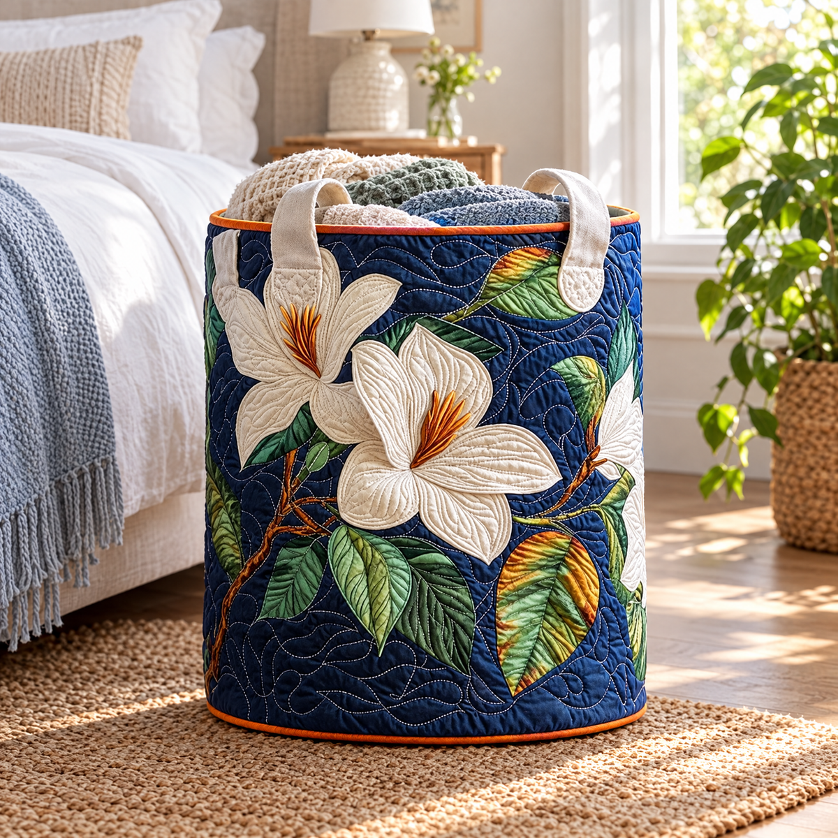 Soft Magnolia Quilted Basket