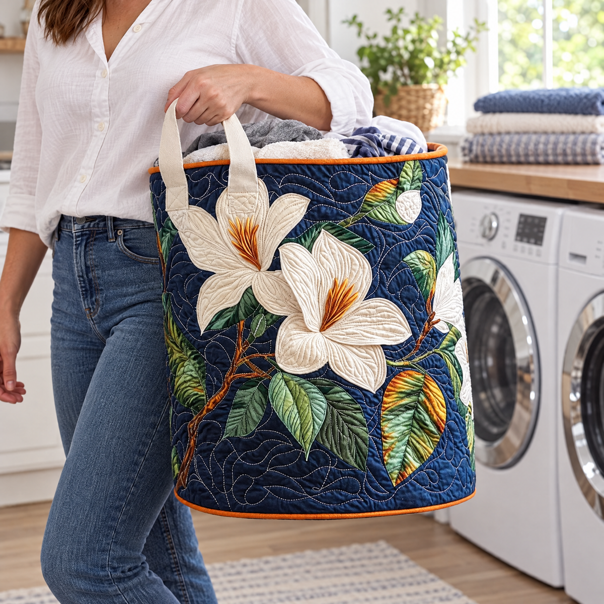 Soft Magnolia Quilted Basket