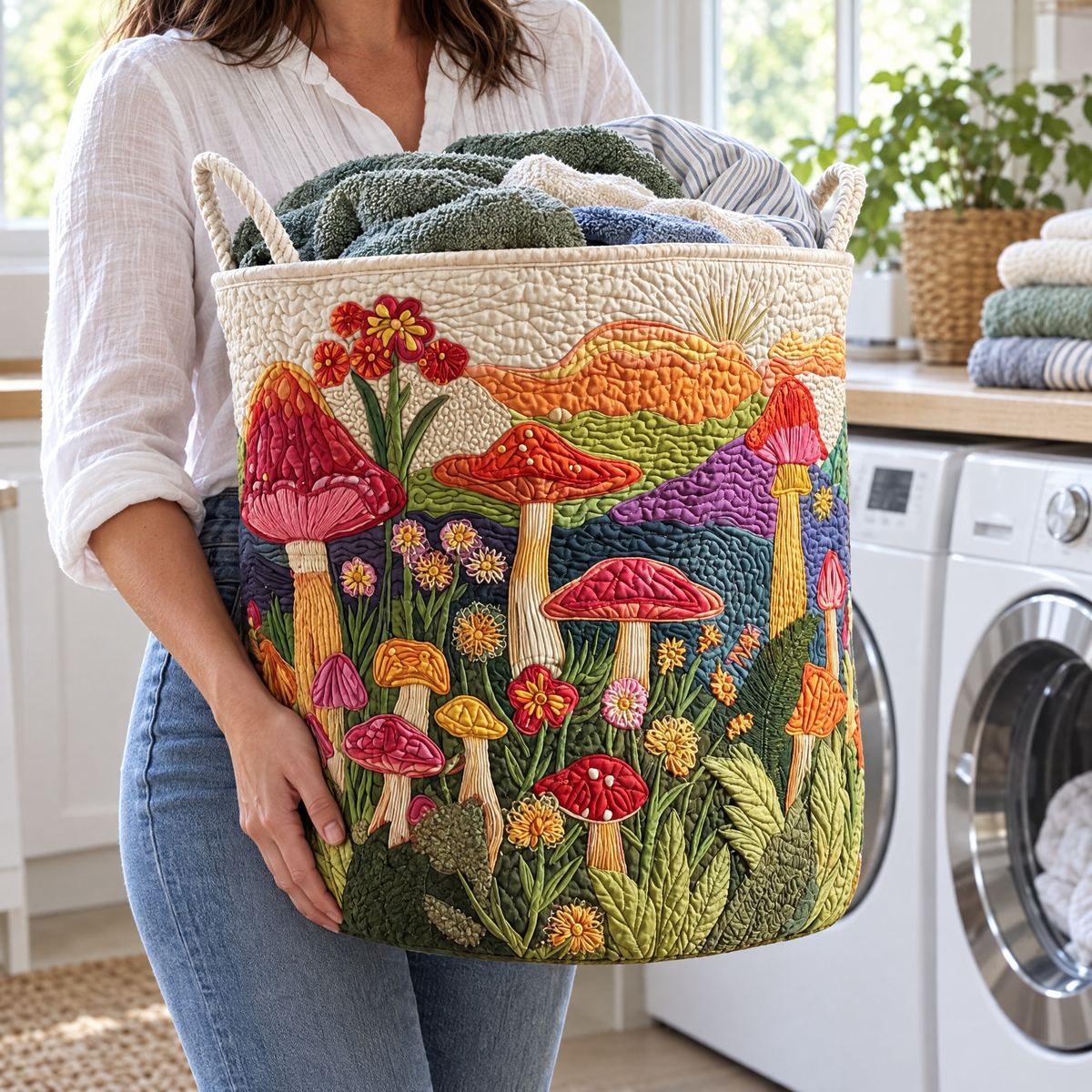 Garden at Dawn Quilted Basket