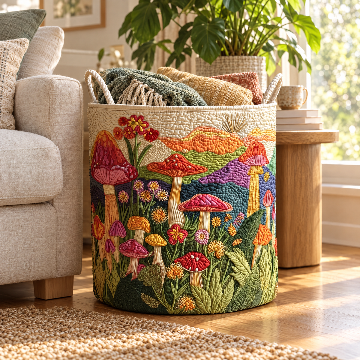 Garden at Dawn Quilted Basket