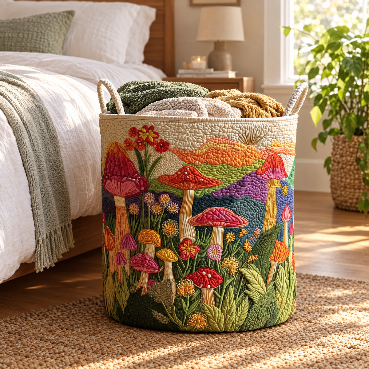 Garden at Dawn Quilted Basket