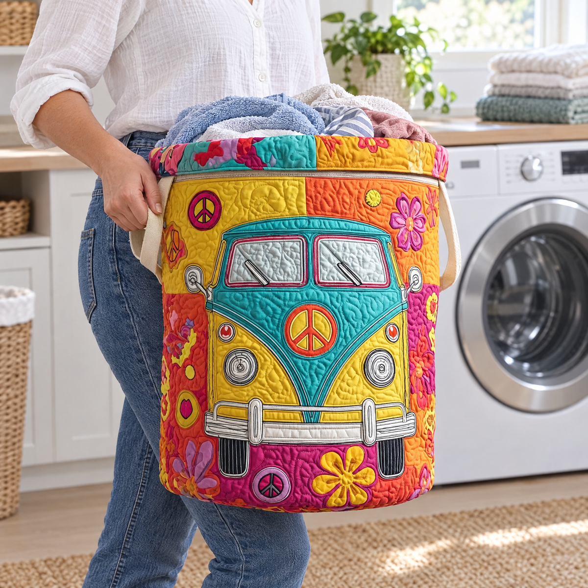 Hippie Style Quilted Basket