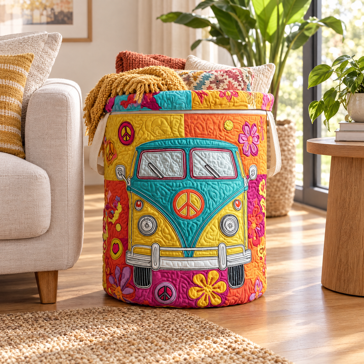 Hippie Style Quilted Basket