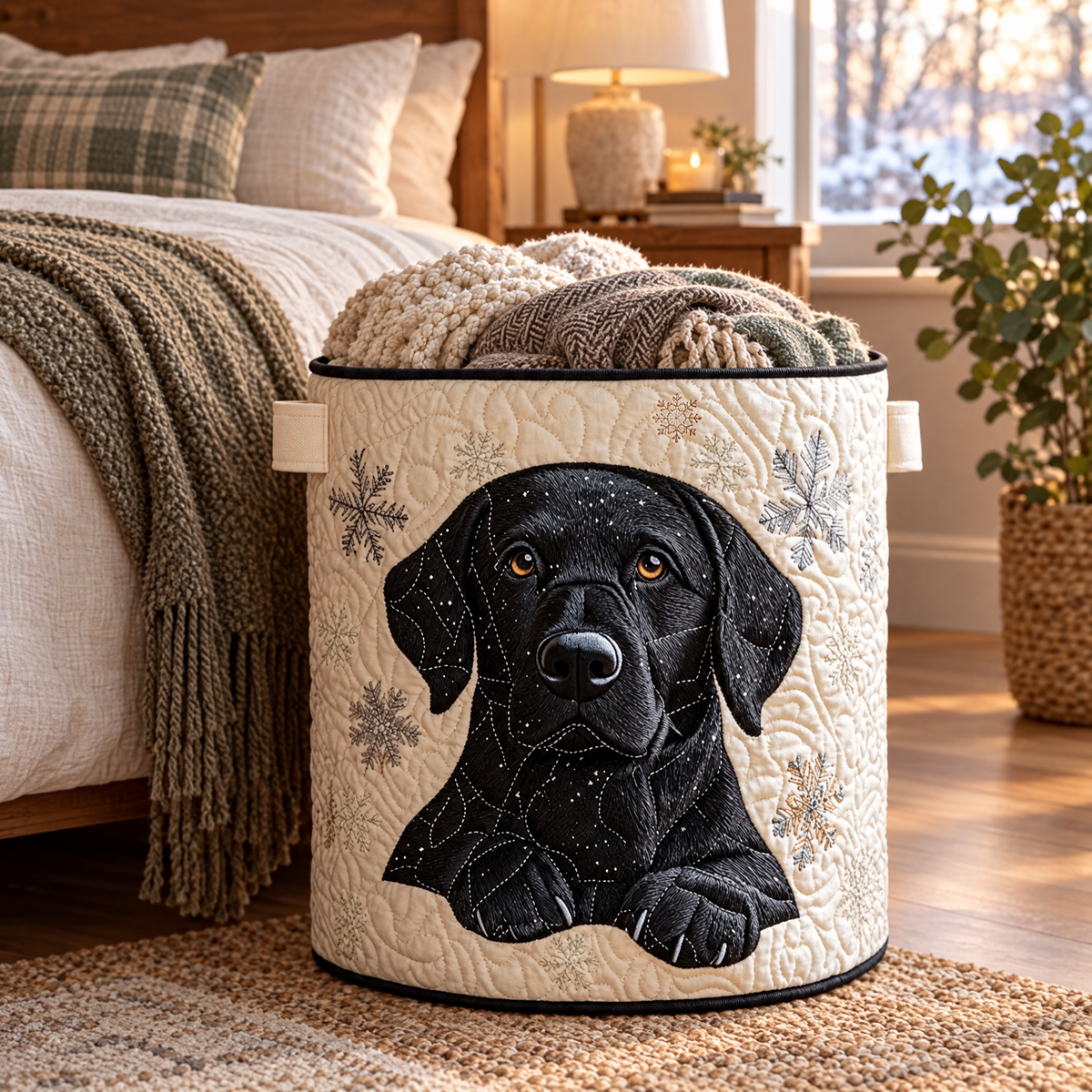 Snow Friends Quilted Basket