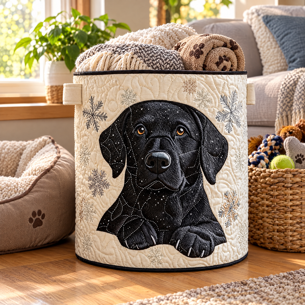 Snow Friends Quilted Basket