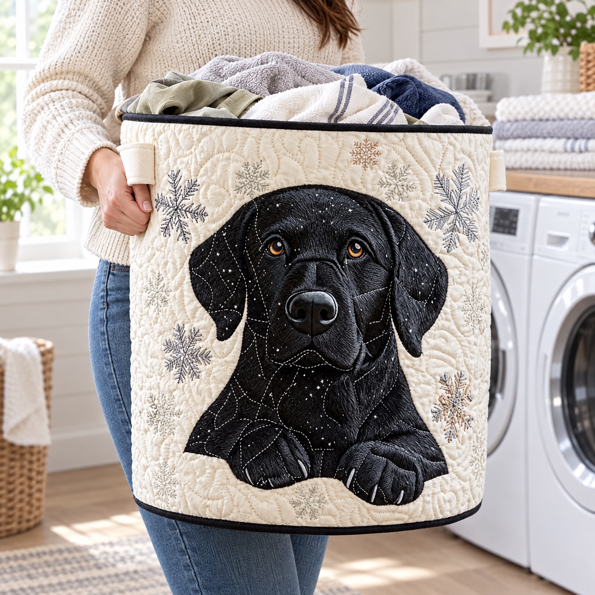 Snow Friends Quilted Basket