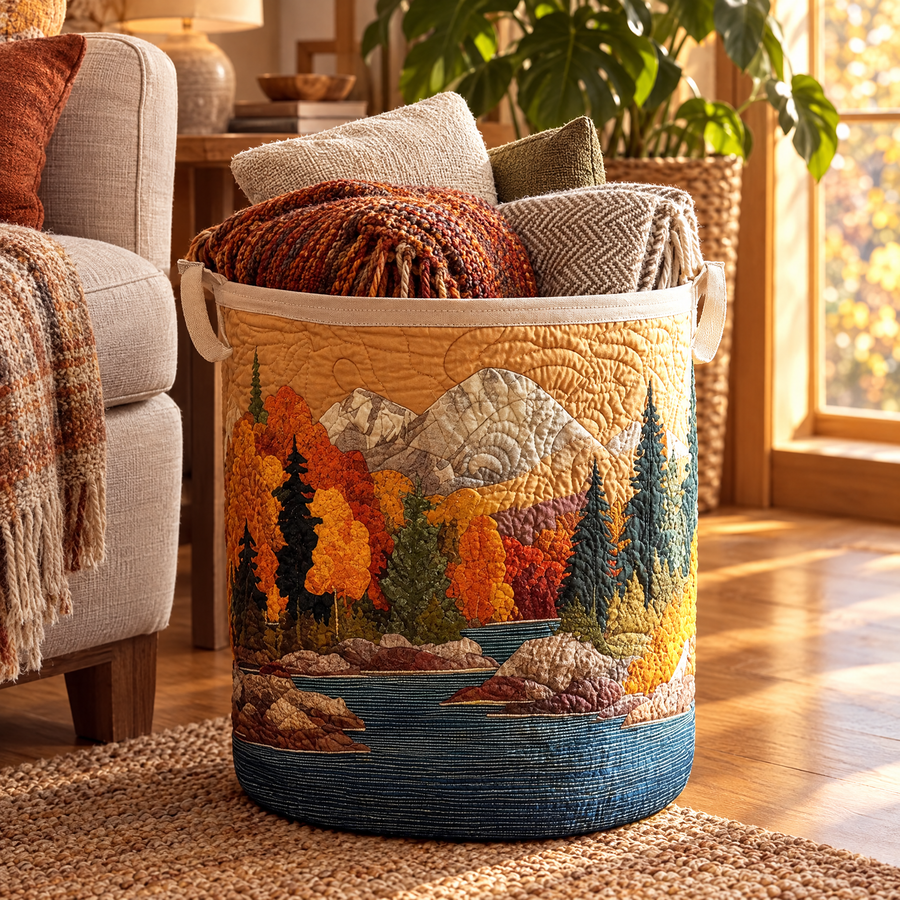 Autumn River Quilted Basket