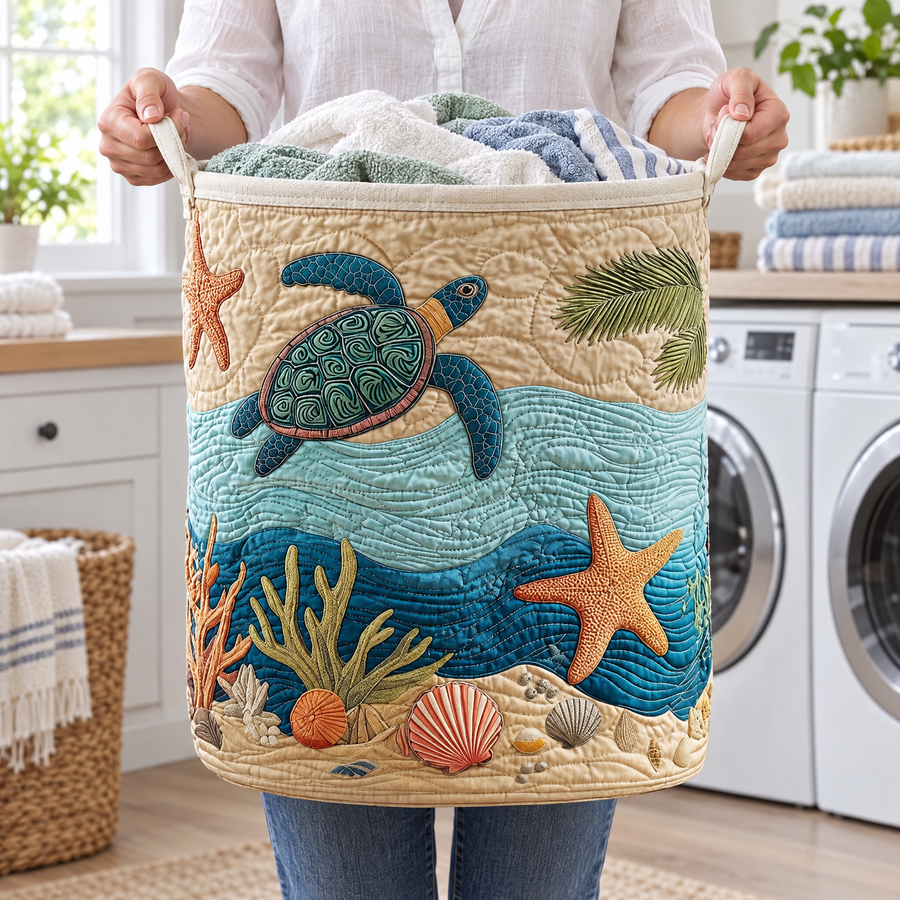 Coastal Harmony Quilted Basket