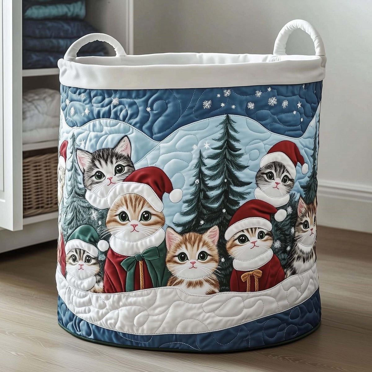 The Cat Lover's Basket – Handmade Quilted Laundry Basket
