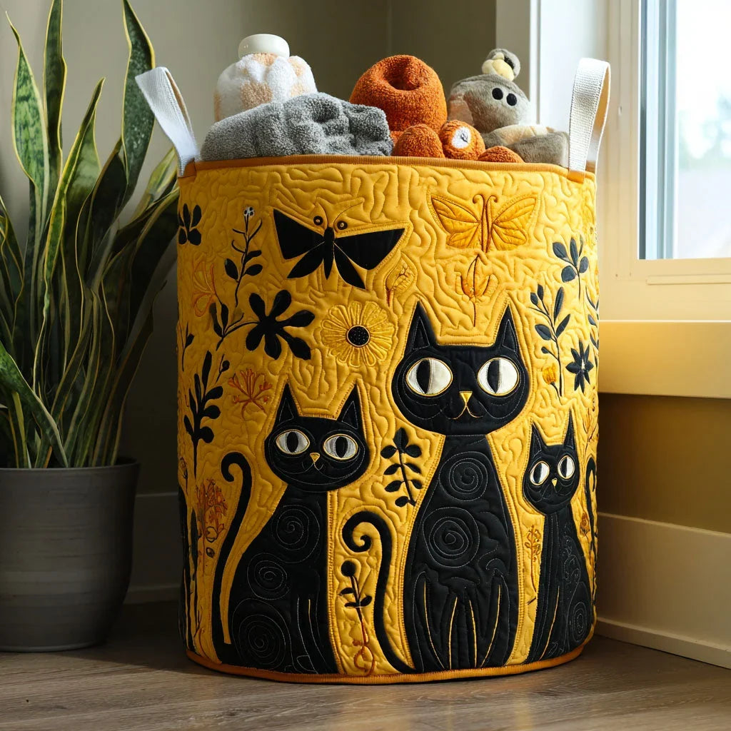 The Cat Lover's Basket – Handmade Quilted Laundry Basket